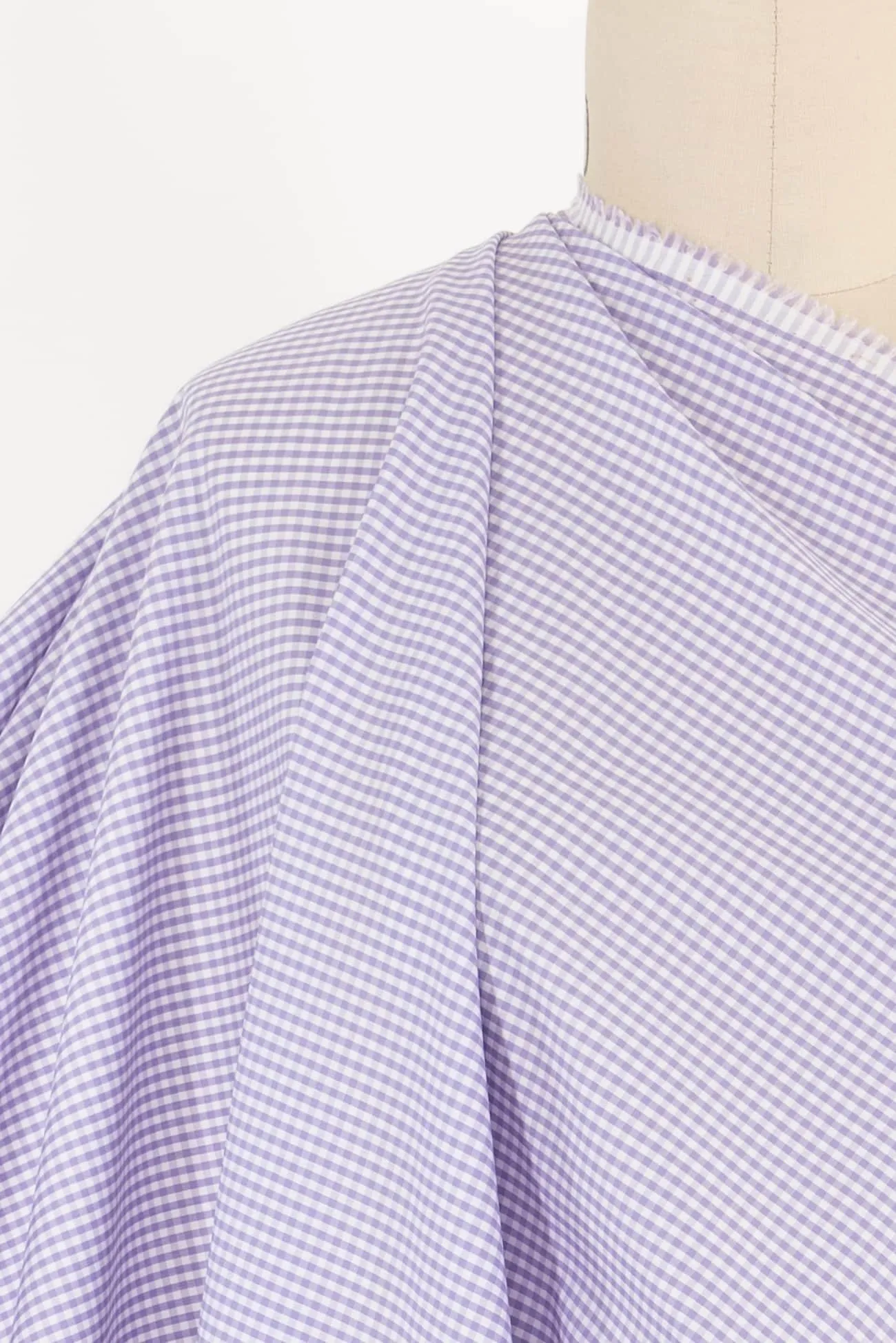 Hidicote Lavender Italian Cotton Checks Woven