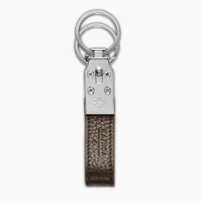 Jacques 100% deerskin leather key-ring (dark brown)