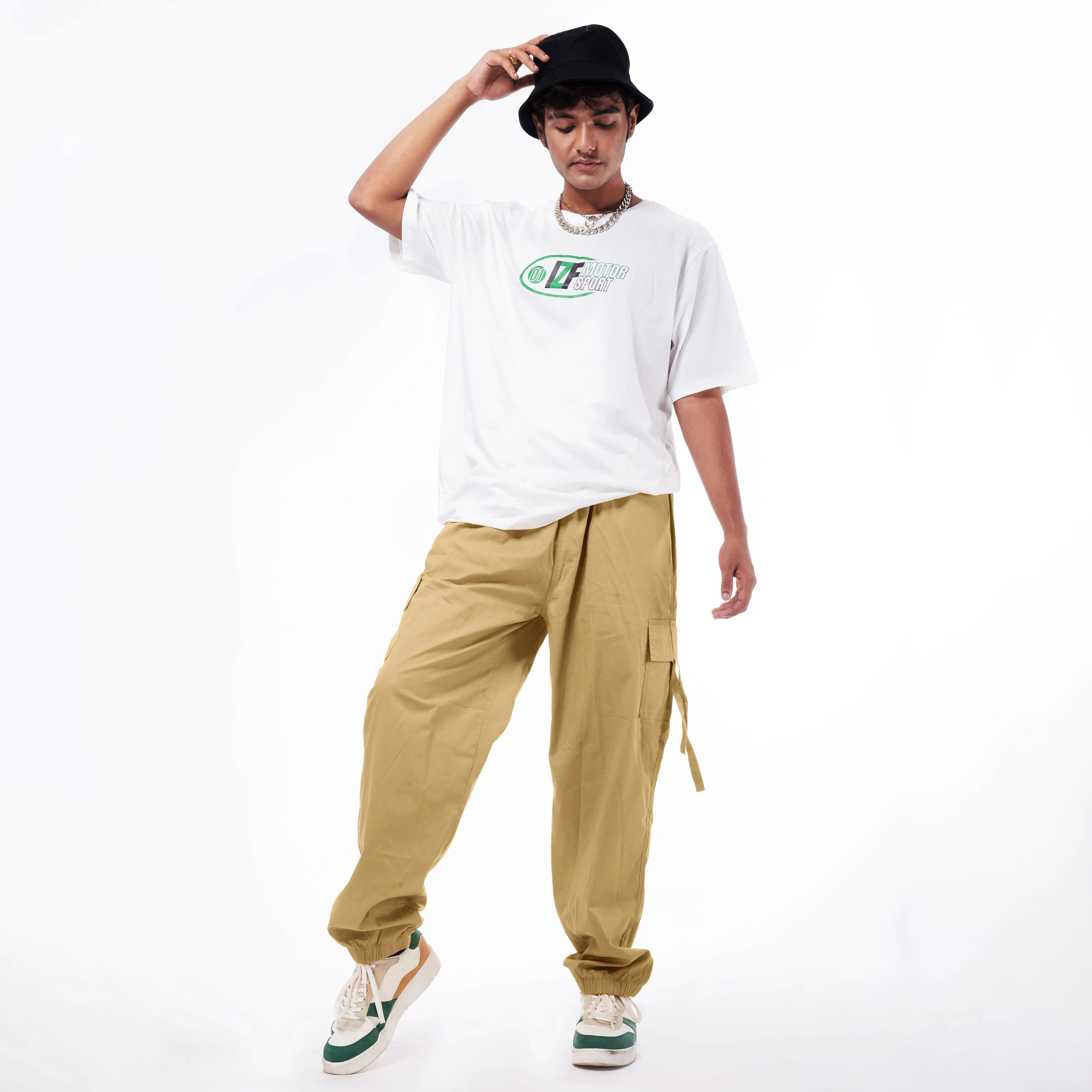 Khaki Cargo Parachute Pants