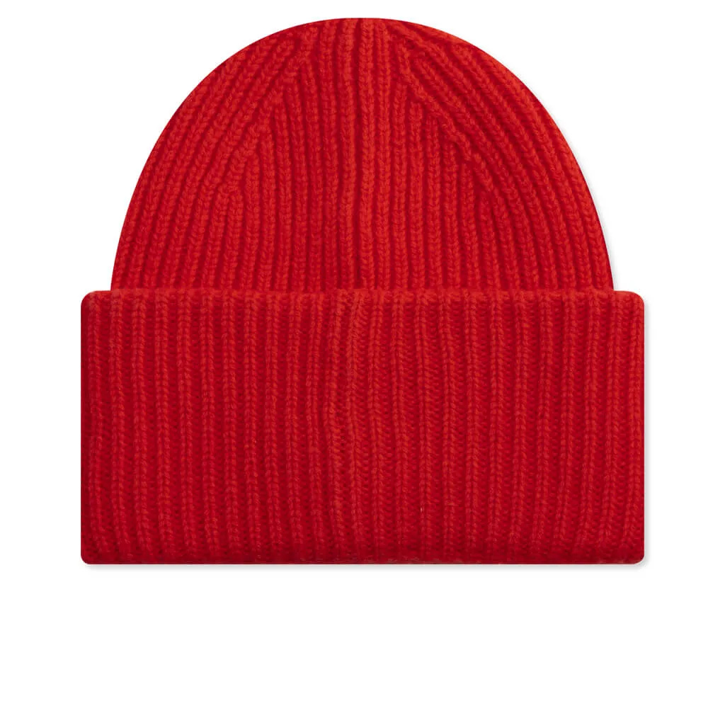 Large Face Logo Beanie - Sharp Red