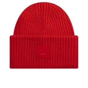 Large Face Logo Beanie - Sharp Red