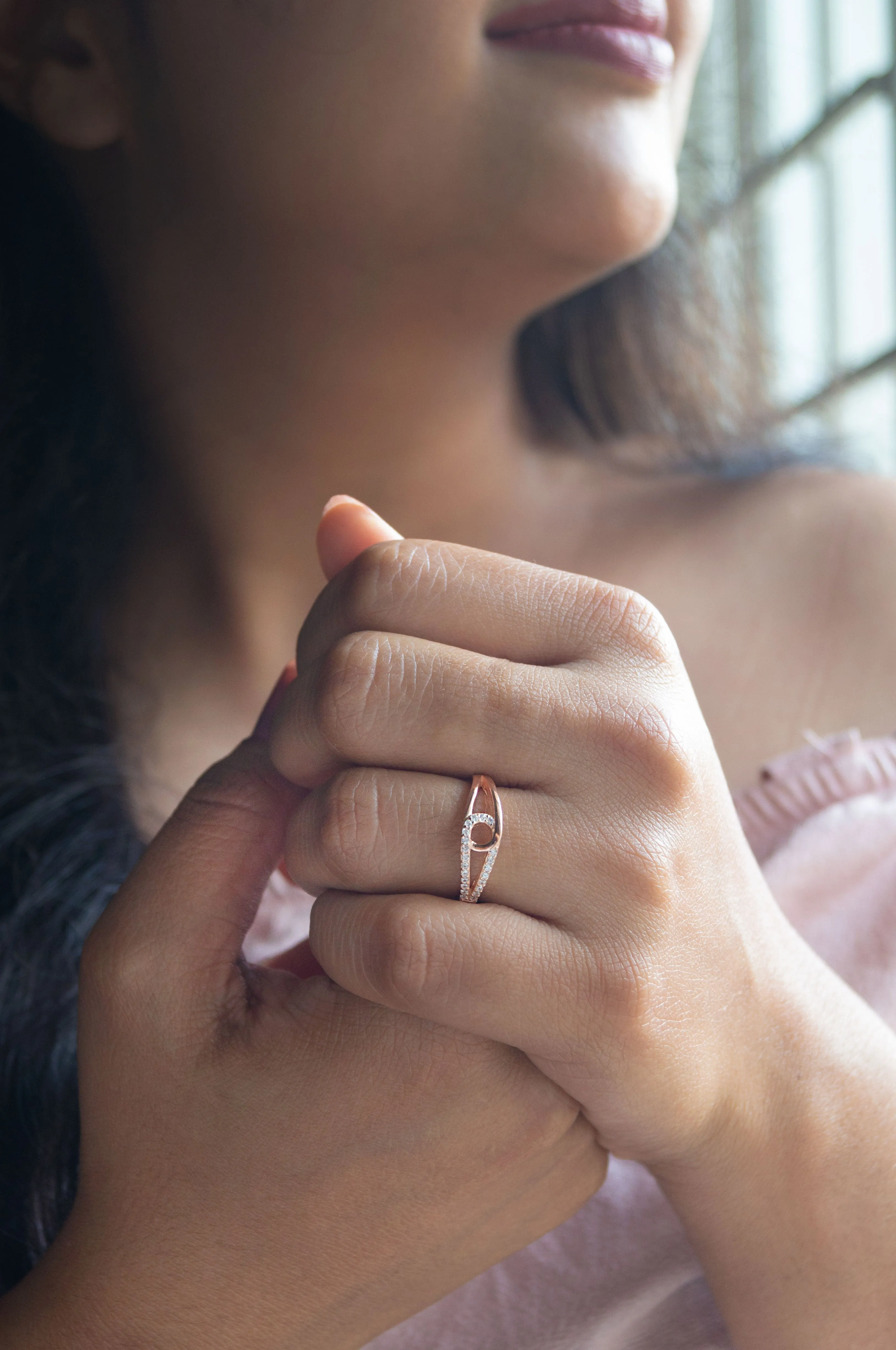 Linked With A Loop Sterling Silver Ring