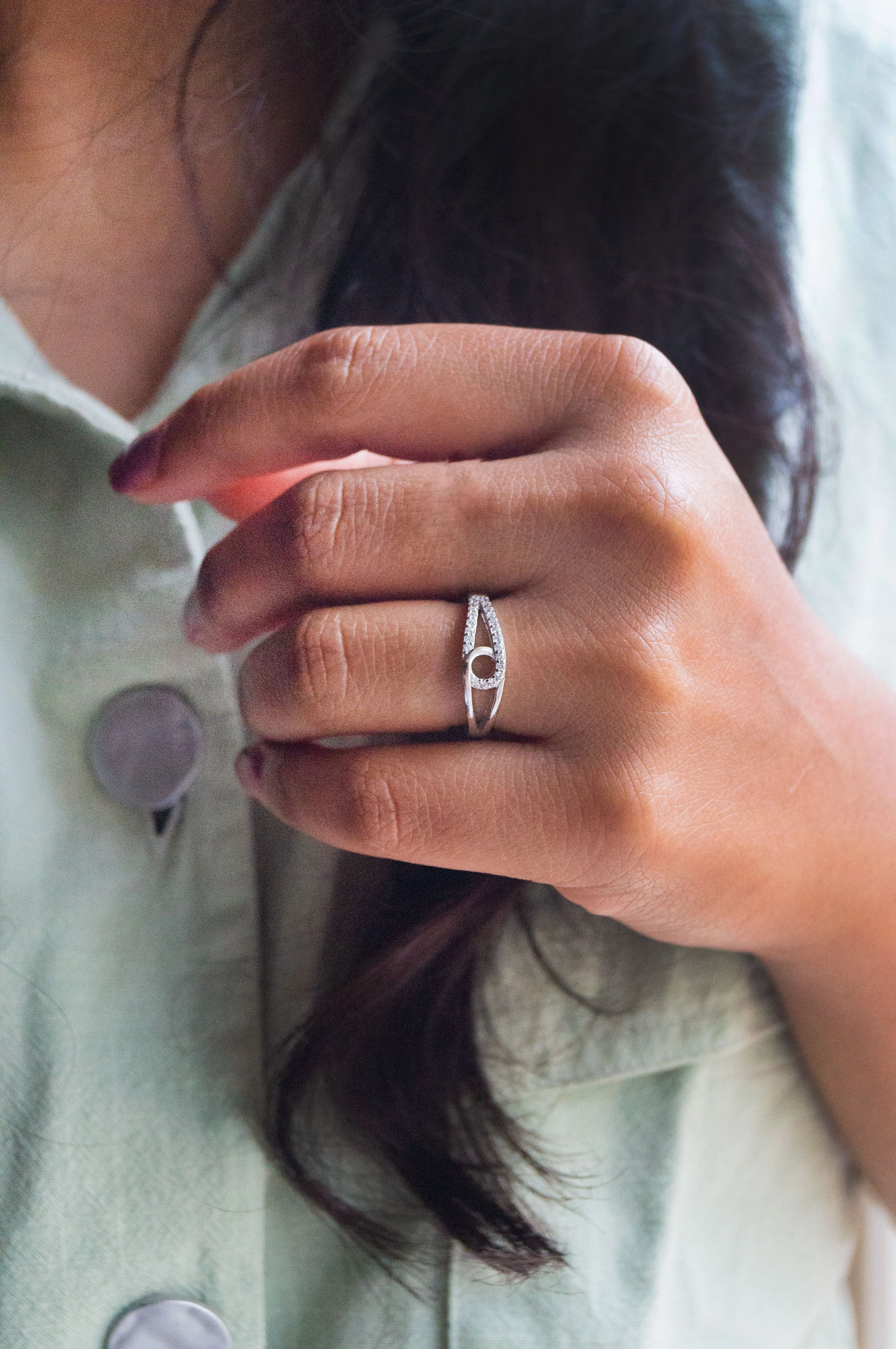 Linked With A Loop Sterling Silver Ring