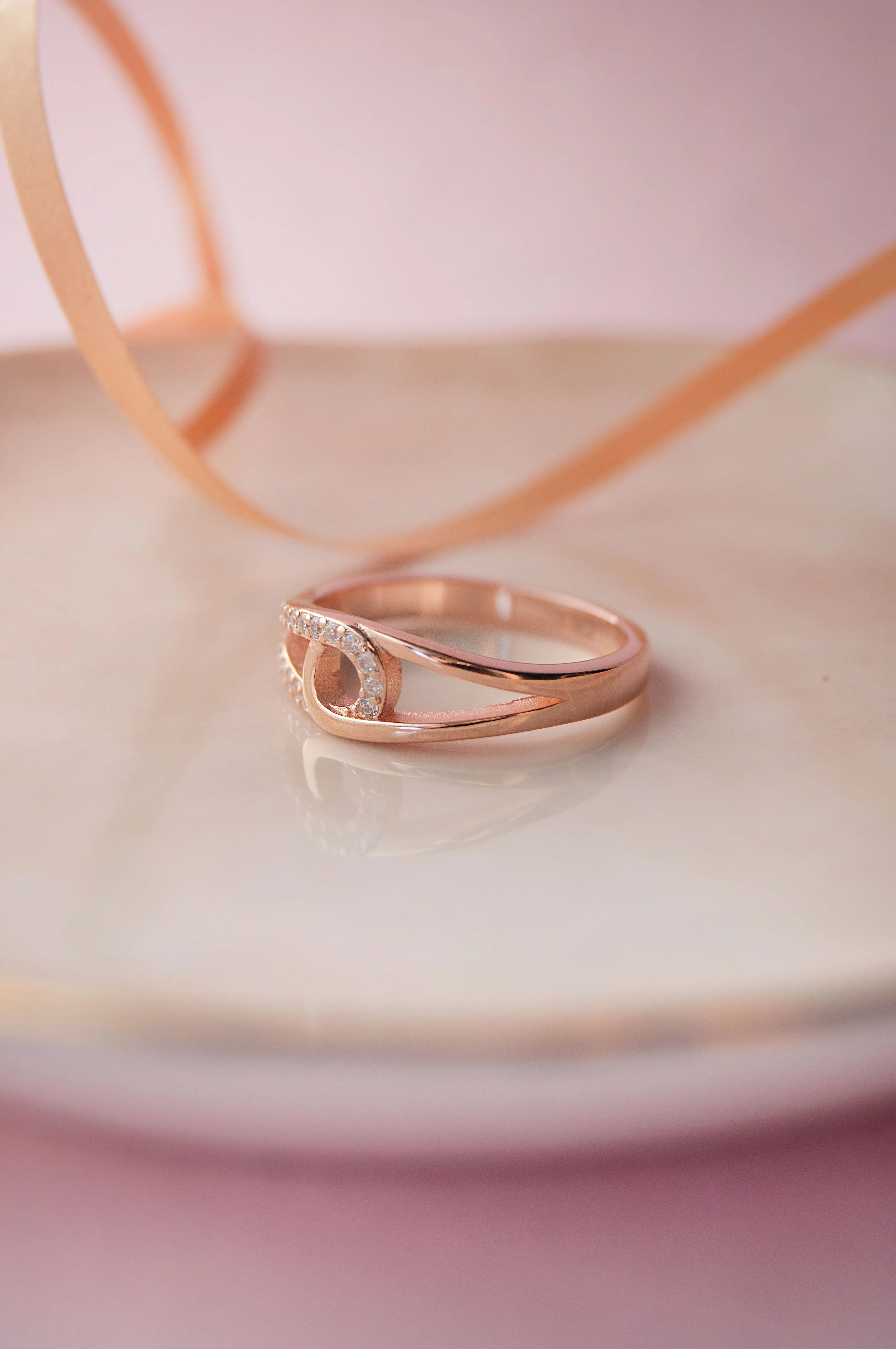 Linked With A Loop Sterling Silver Ring