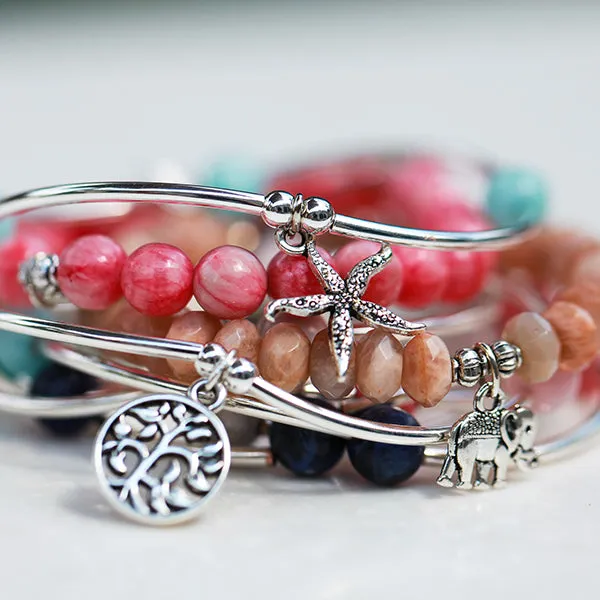 Martha's Vineyard | Bangle Charm Bracelet | Tiffany Blue - Serenity