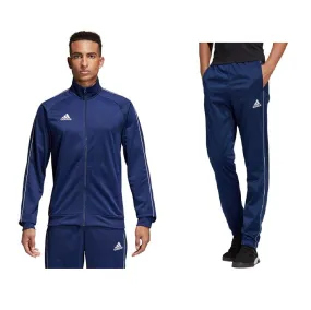 Mens Adidas Core 18 Pes Track Pants Jacket Tracksuit Training Set Dark Blue