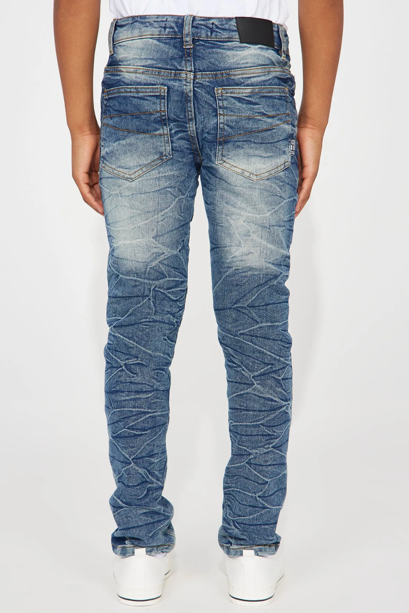 Mini Keep It Rising Moto Skinny Jeans - Blue Wash