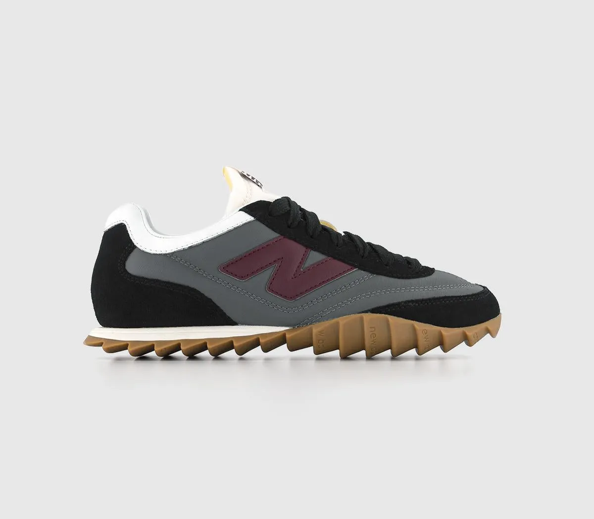 New Balance RC30 Castlerock Black Grey Burgundy Gum Trainers