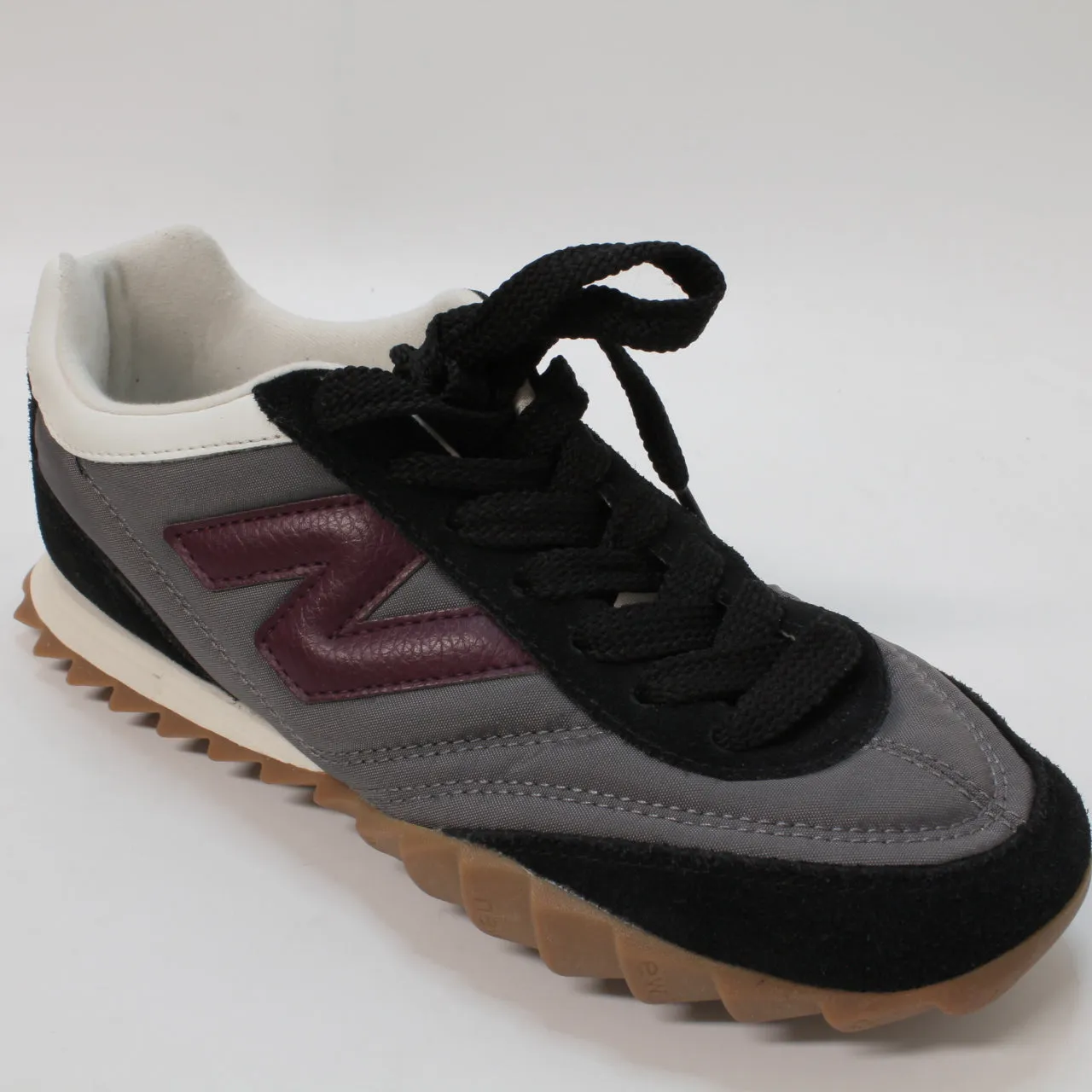 New Balance RC30 Castlerock Black Grey Burgundy Gum Trainers