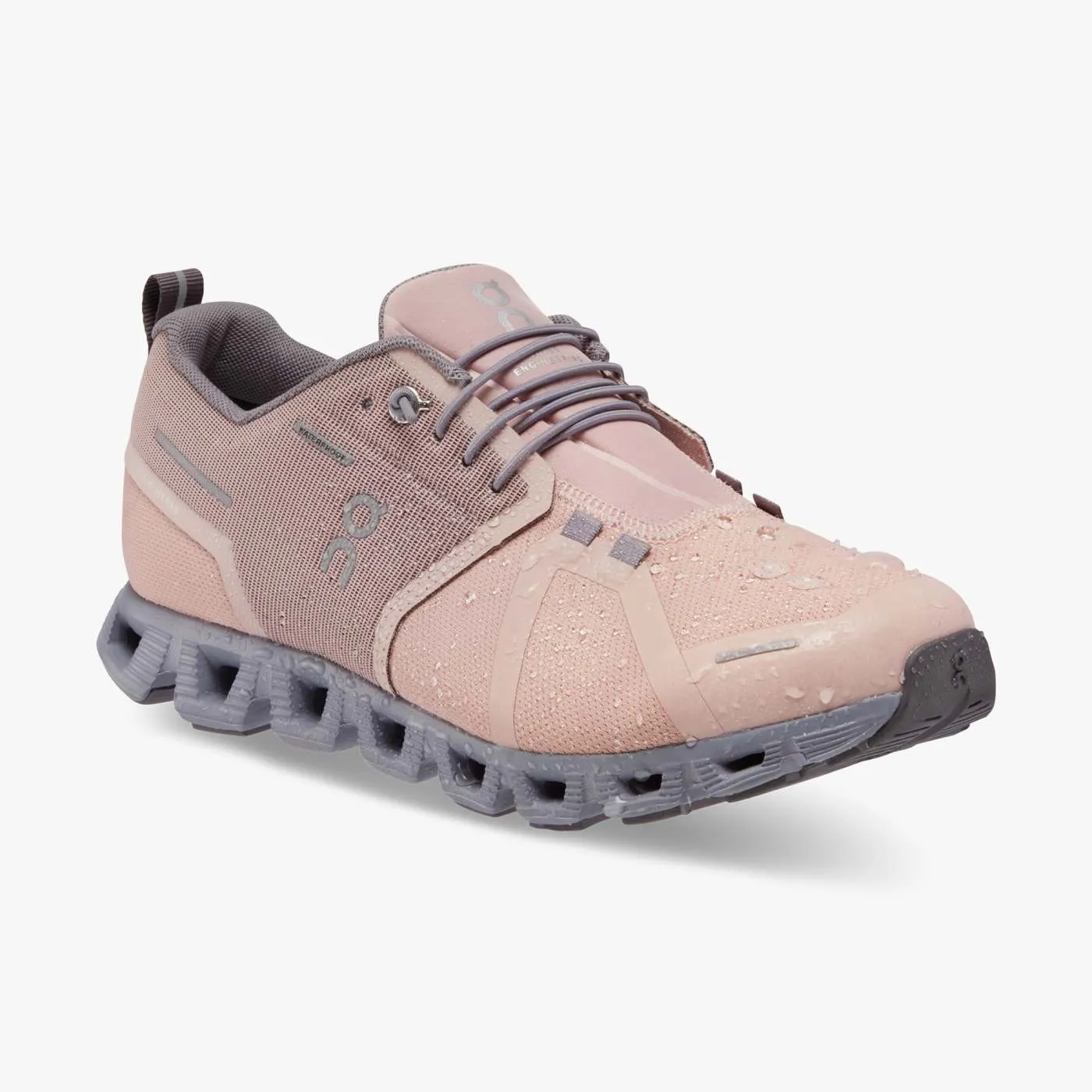 On Running Women's Cloud 5 Waterproof Shoes - Rose / Fossil