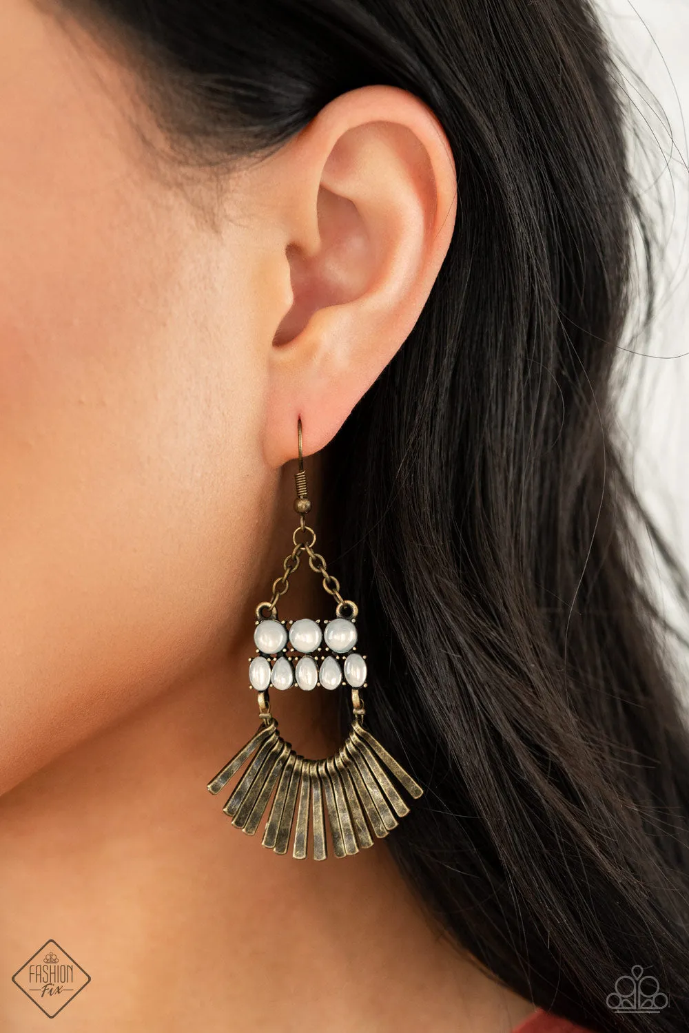 Paparazzi A FLARE For Fierceness - Brass Earrings