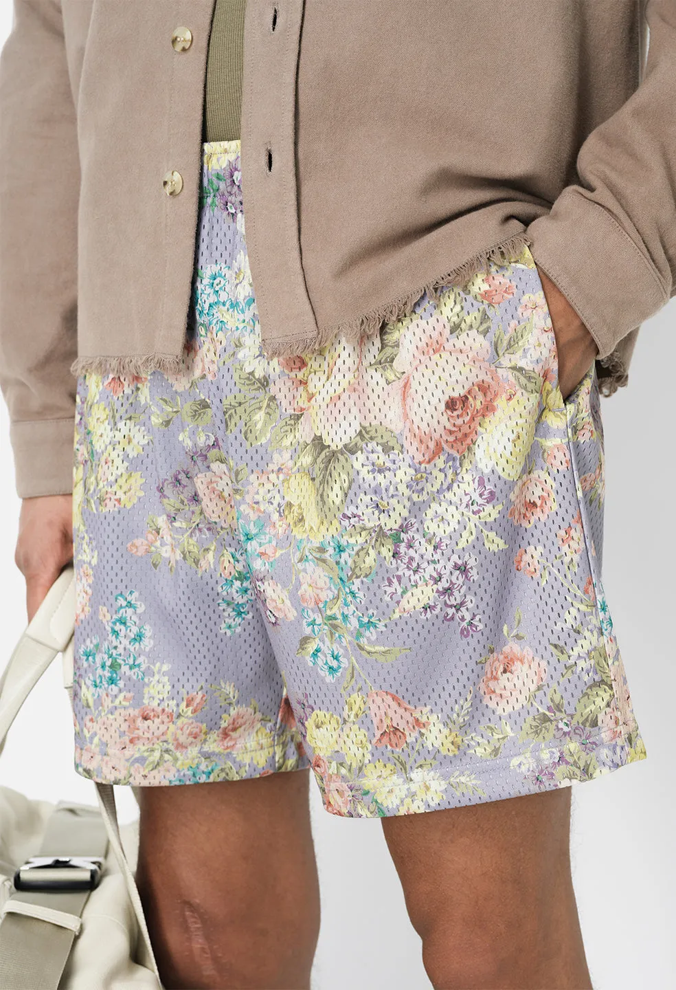 Practice Shorts / Lavender Tuscan Floral