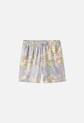 Practice Shorts / Lavender Tuscan Floral