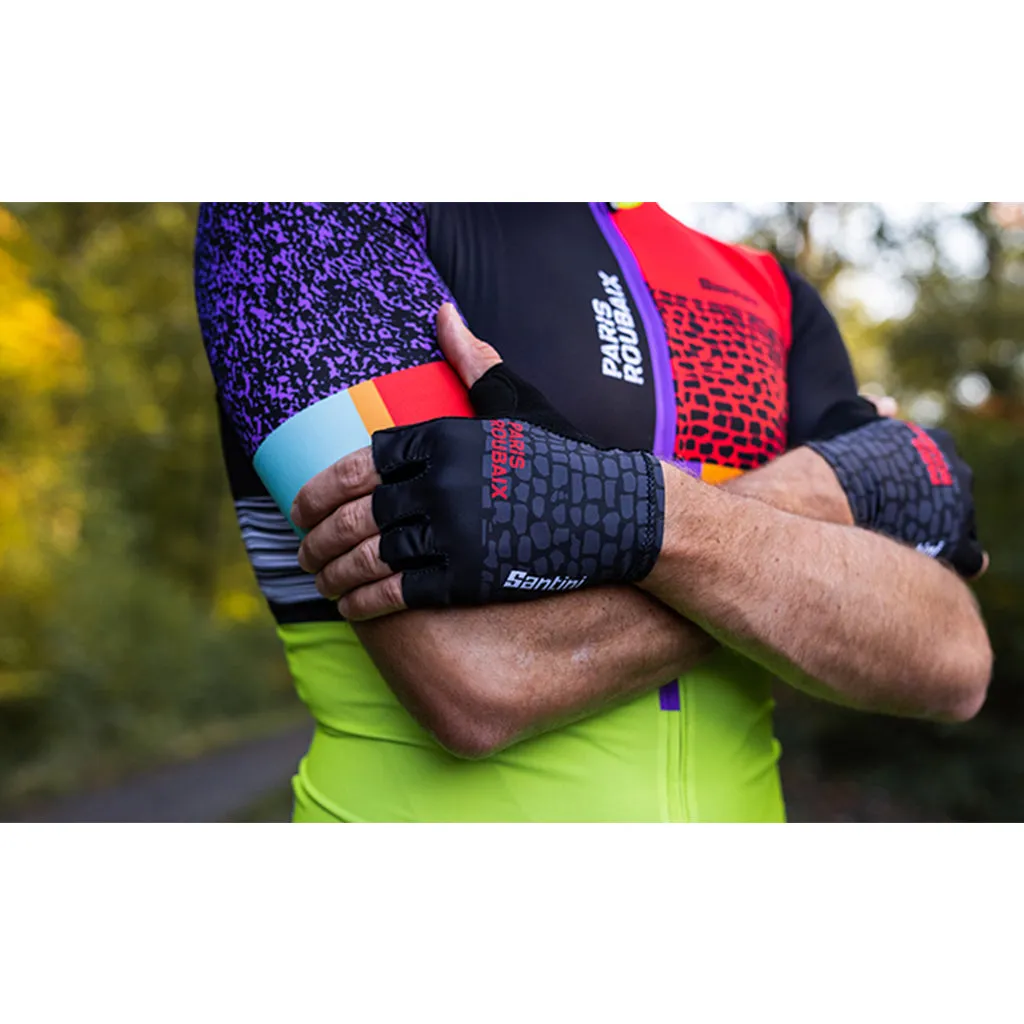 Santini TDF Paris Roubaix Gloves - Print