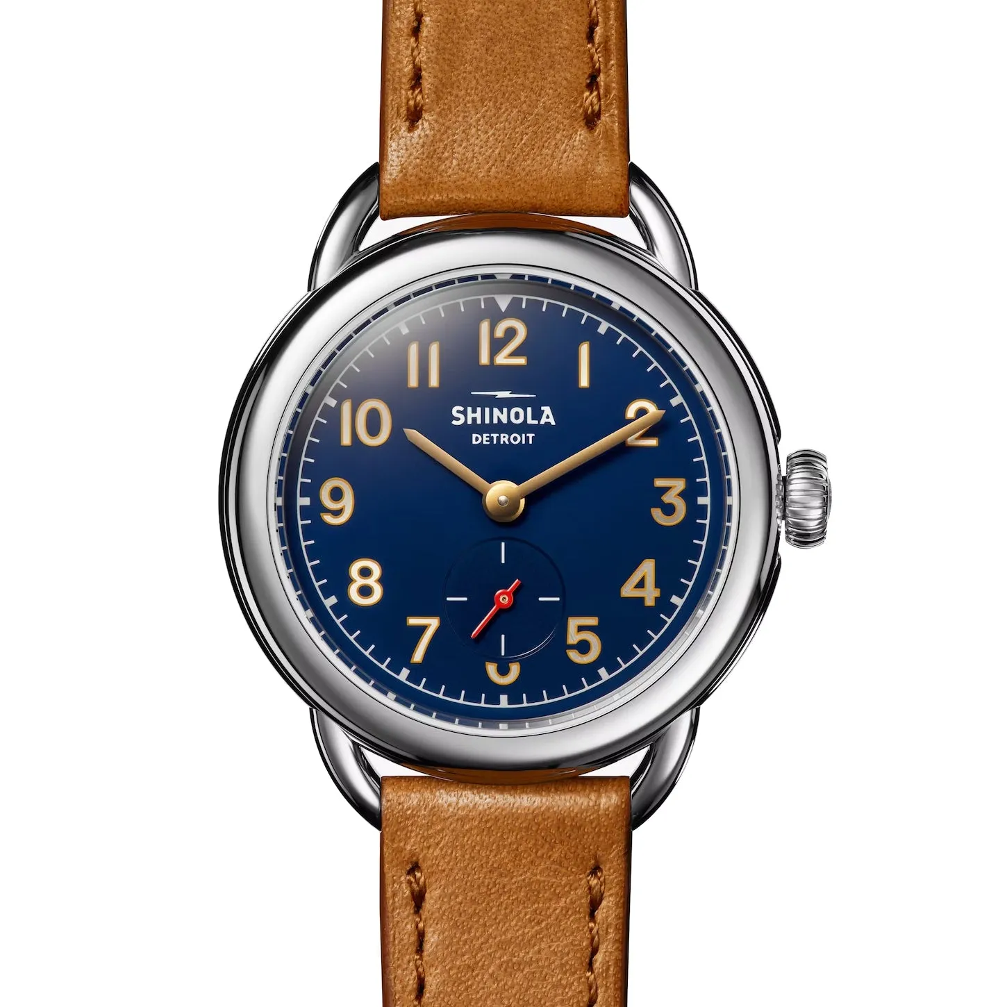 Shinola Runabout 36mm Navy Blue Watch Bourbon Strap S0120273248