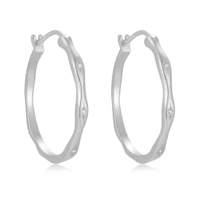 Silver Dainty Hoop Earrings - Flow