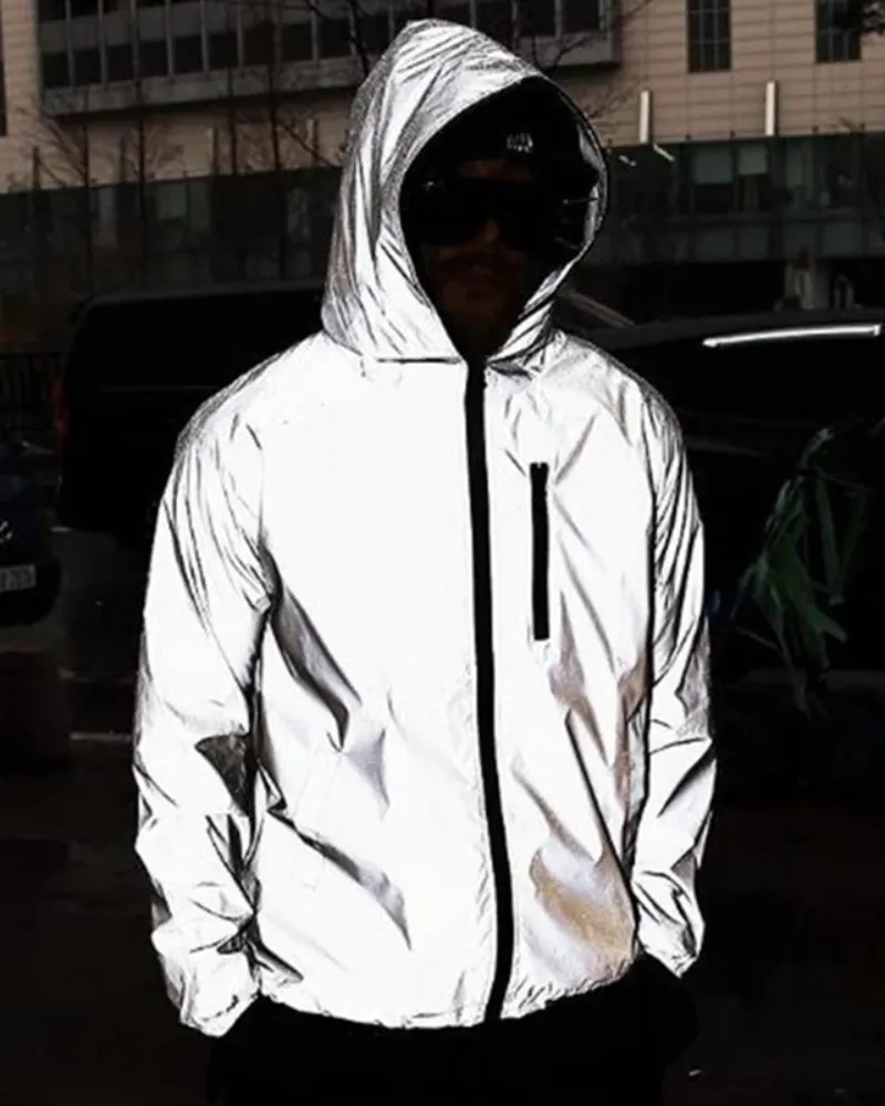 Techwear Silver Reflective Jacket