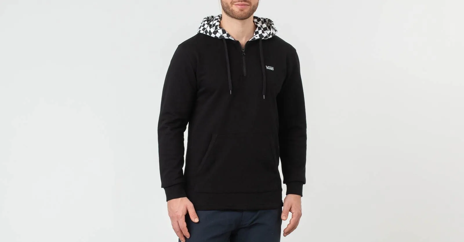 Vans Check hoodie with half zip VN0A3W36BLK1 black