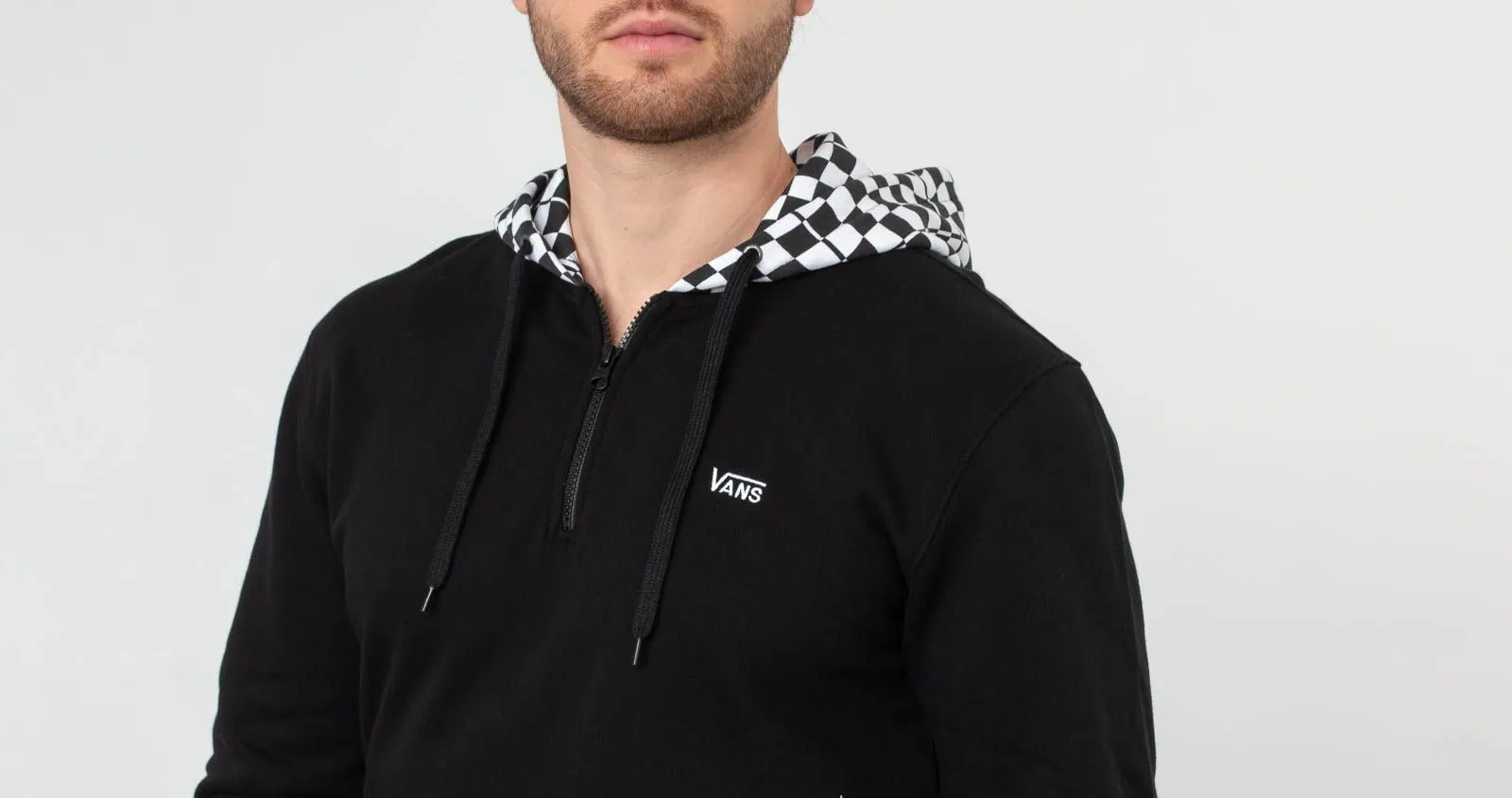 Vans Check hoodie with half zip VN0A3W36BLK1 black