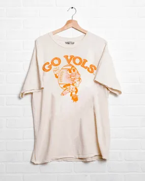 Vols Football Run Off White Thrifted Tee