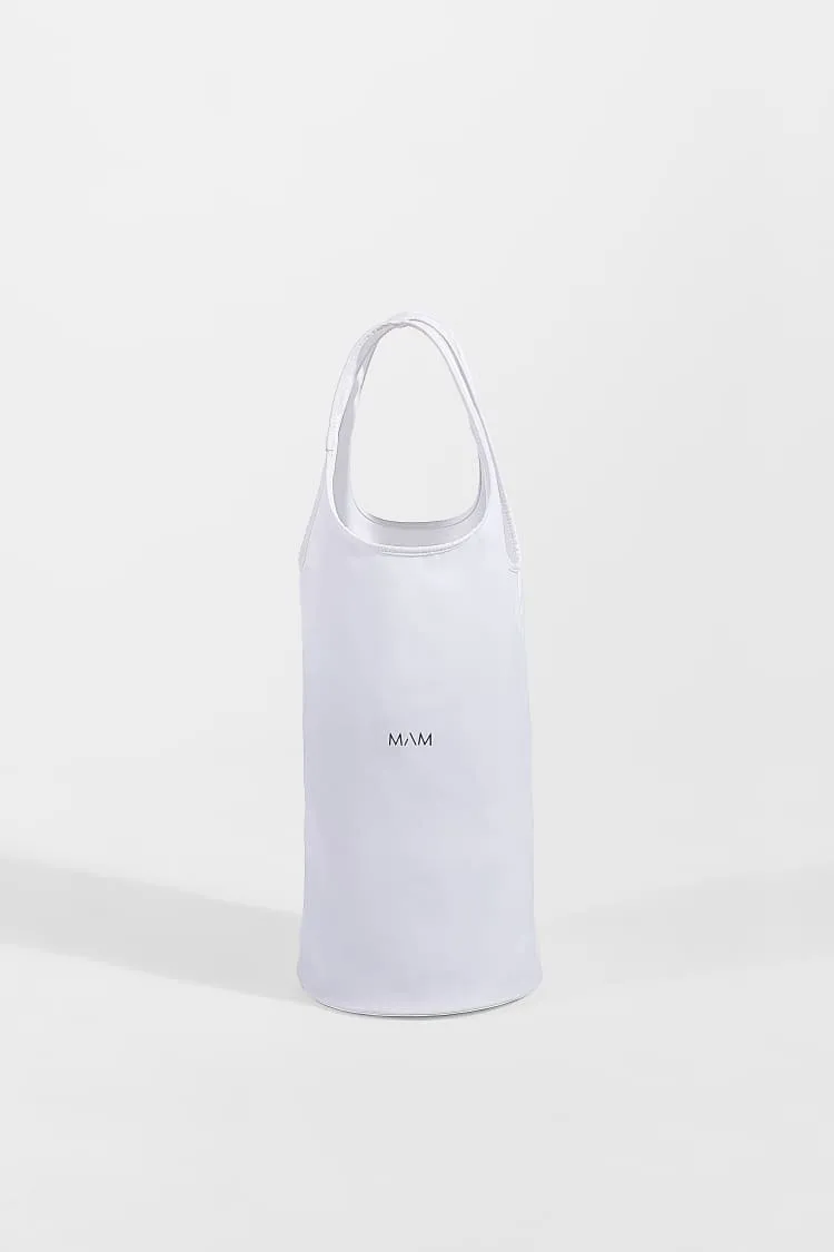 White nylon tote bag