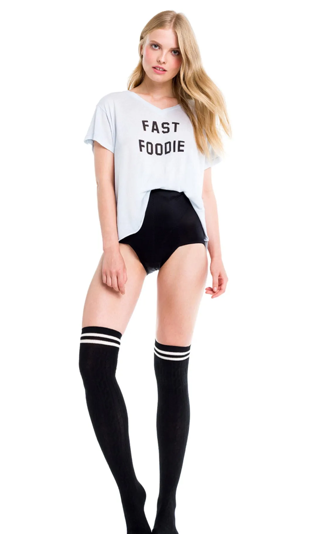 Wildfox Fast Foodie Romeo V-Neck Tee Shirt