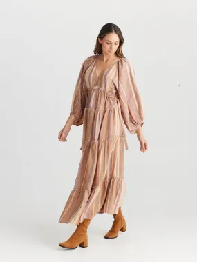 Wing & A Prayer Maxi Dress | Santal Stipe