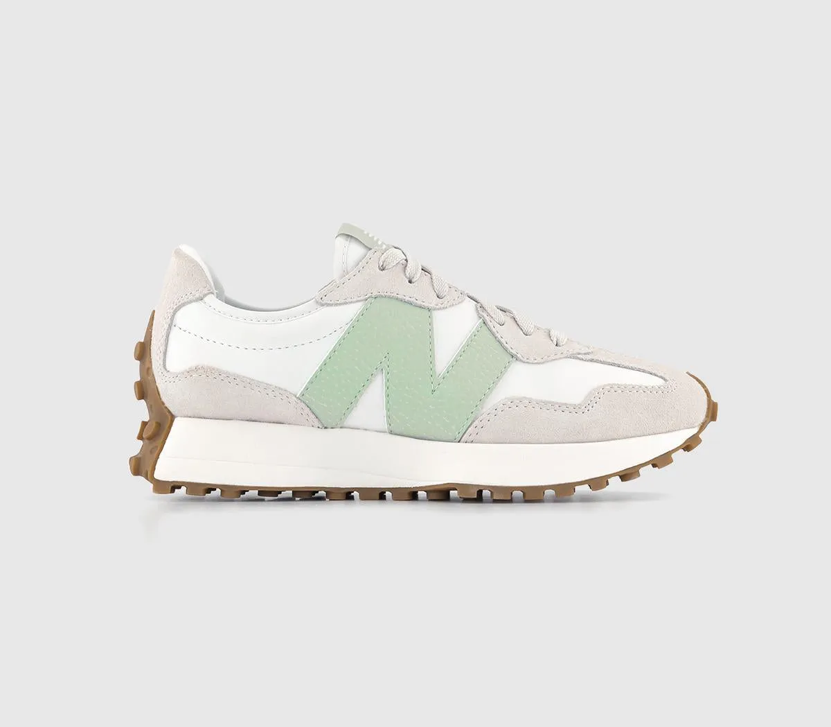 Womens New Balance 327 Silver Moss Cream White Trainers